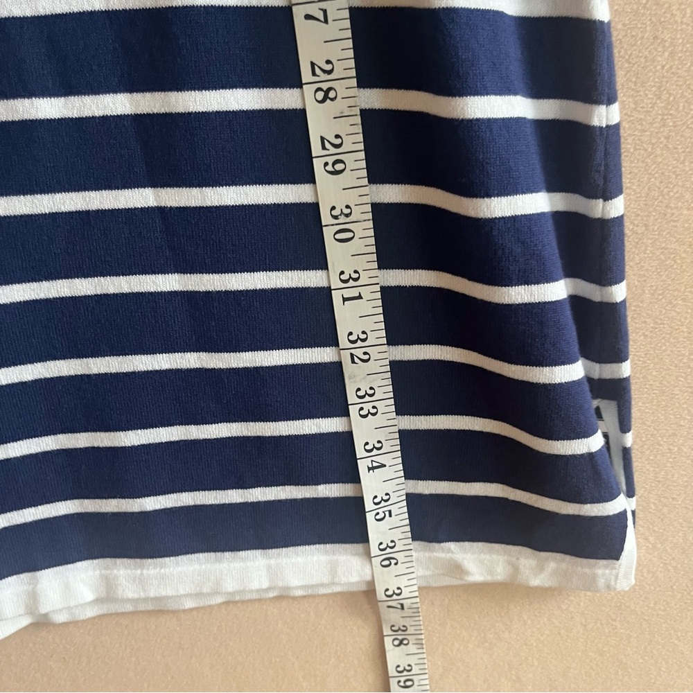 Sail to Sable NEW Navy White Striped Shift Dress Long Sleeve Nautical Coastal M - Picture 10 of 12